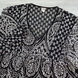 Akemi + Kin Anthropologie Dress Black White Embroidered Boho Mini Womens 2